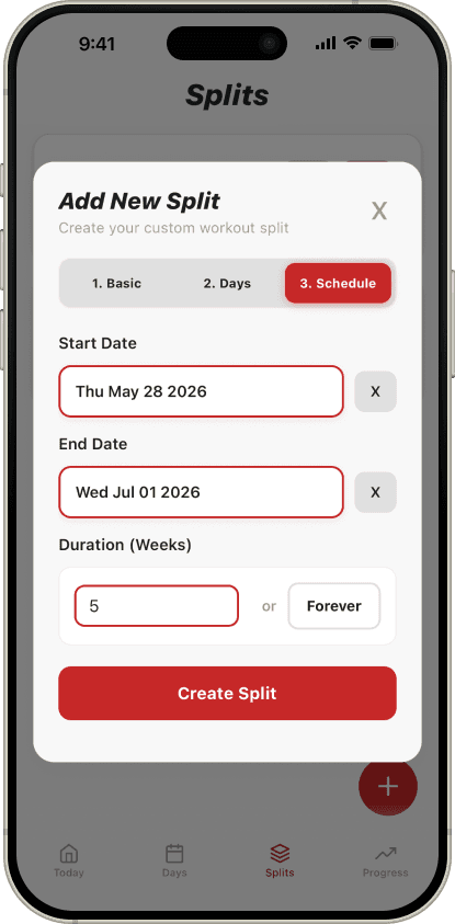 SimpleSplit schedule screenshot